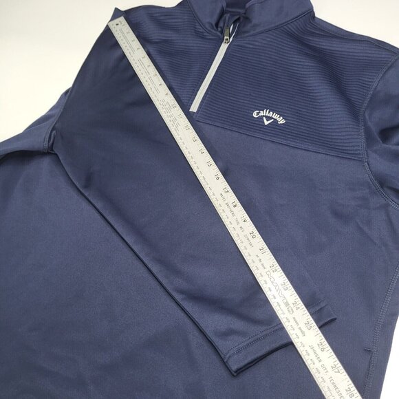 Callaway Golf Shirt Top Mens Sz XXL Navy 1/2 Zip Tawny Port Optic-Shield UPF 50 - Picture 3 of 9